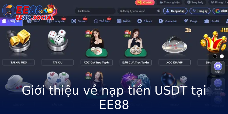 Giới thiệu về nạp tiền USDT tại EE88 Giới thiệu về nạp tiền USDT tại EE88